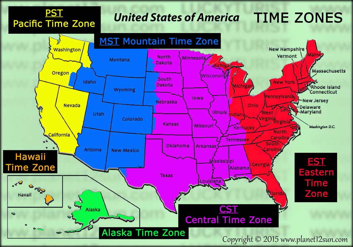 east coast time zone gmt